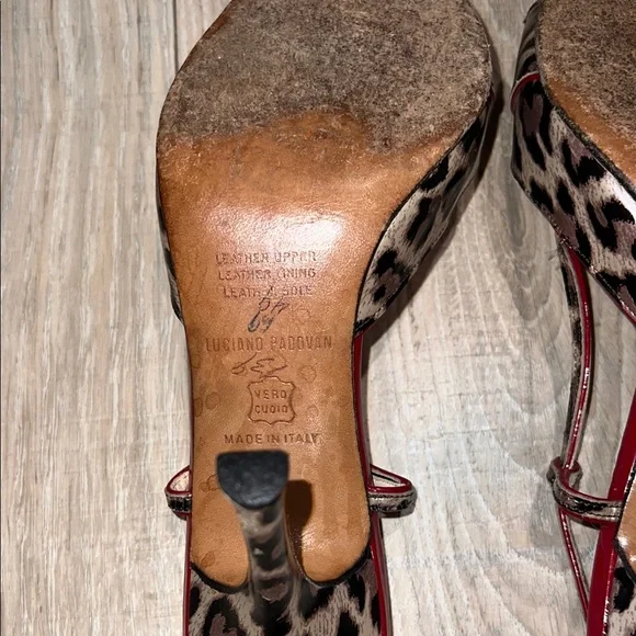 Luciano padovan red leopard print heels - Picture 3 of 11